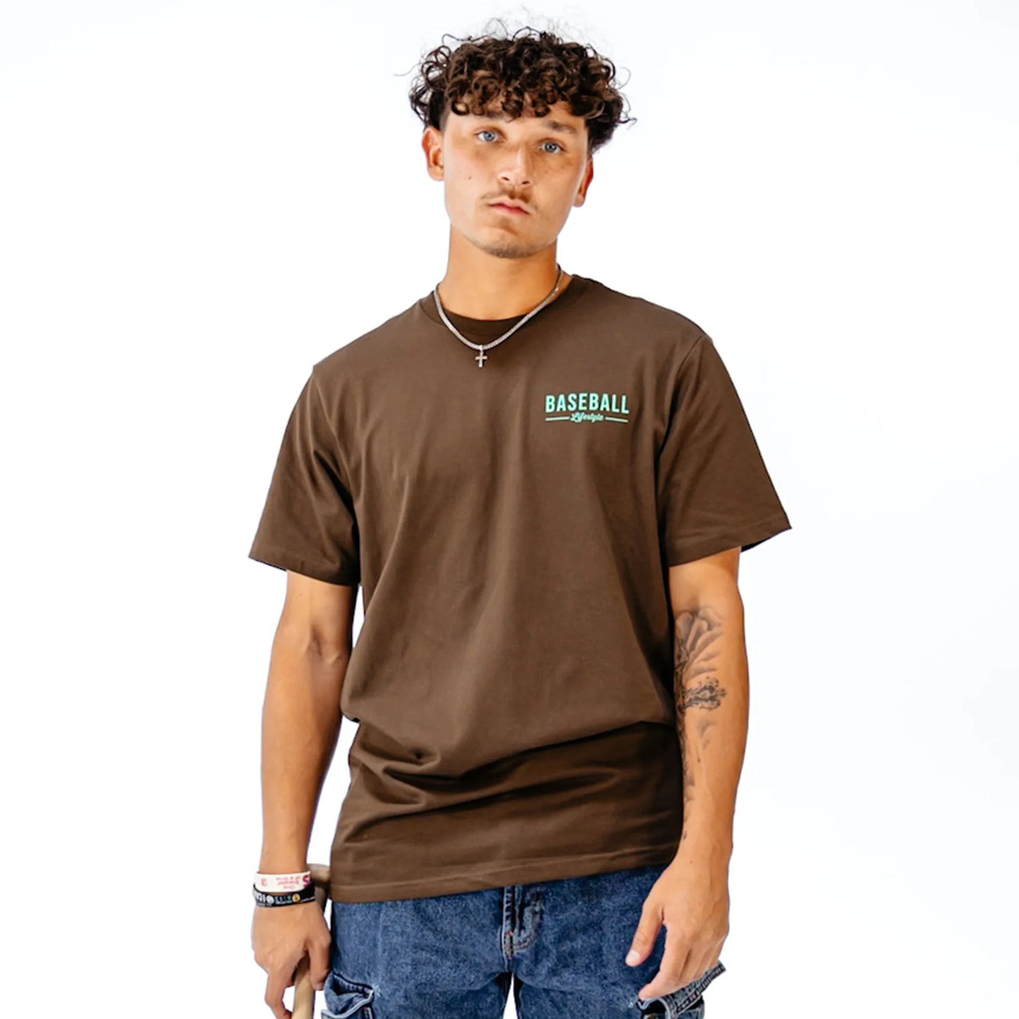 Authentic Tee - Brown/Mint - Image 4