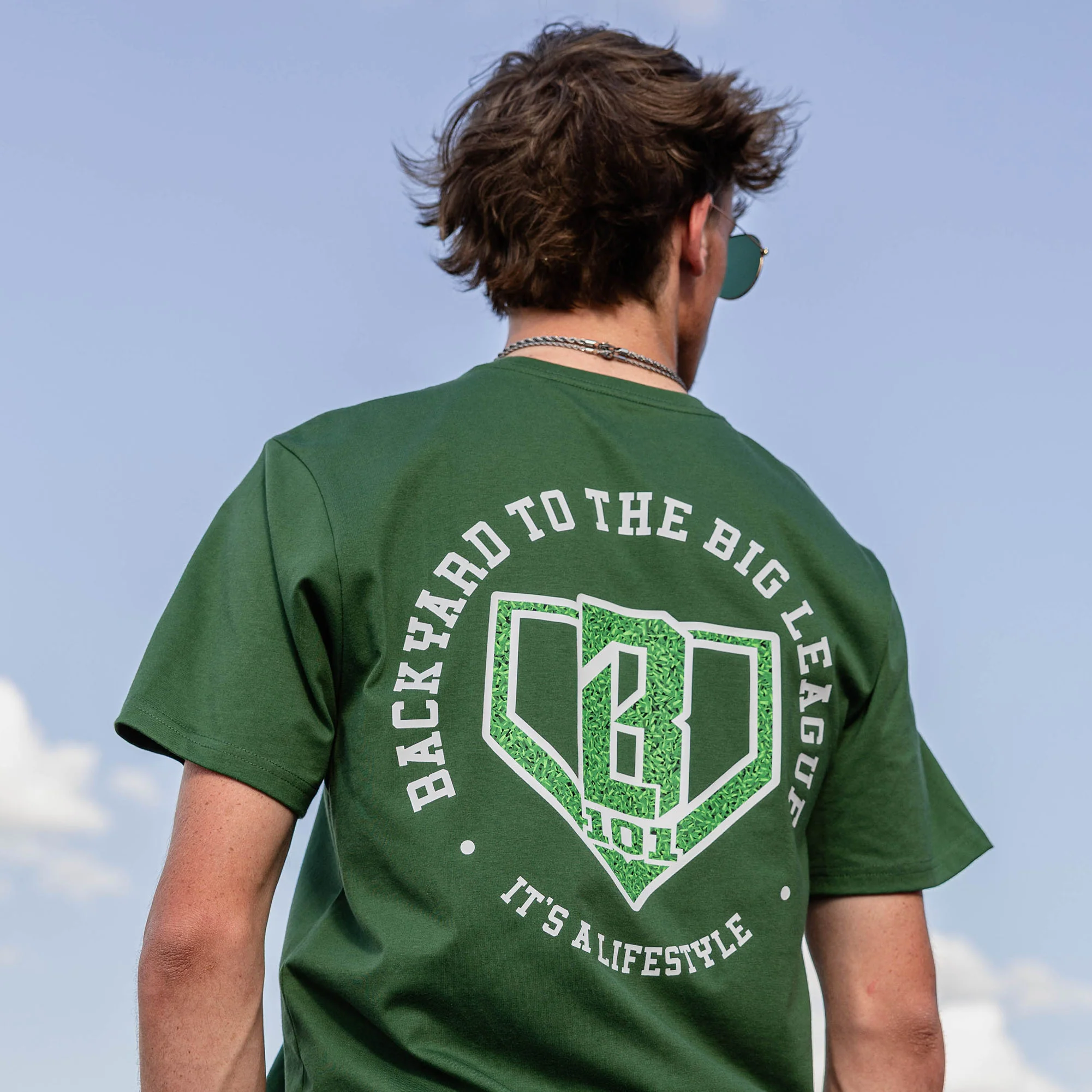 Backyard To Big League Tee - Green - Image 5