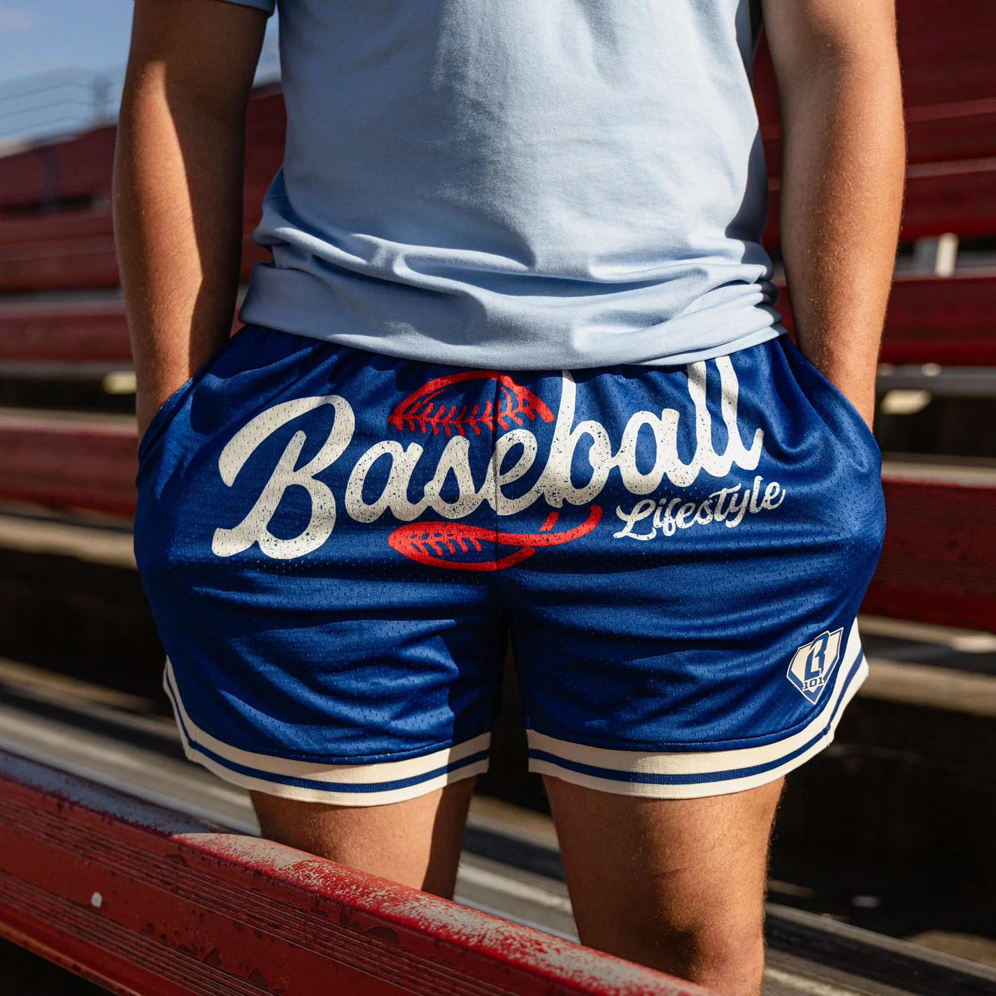 Baseball Court Shorts - Navy - Image 4