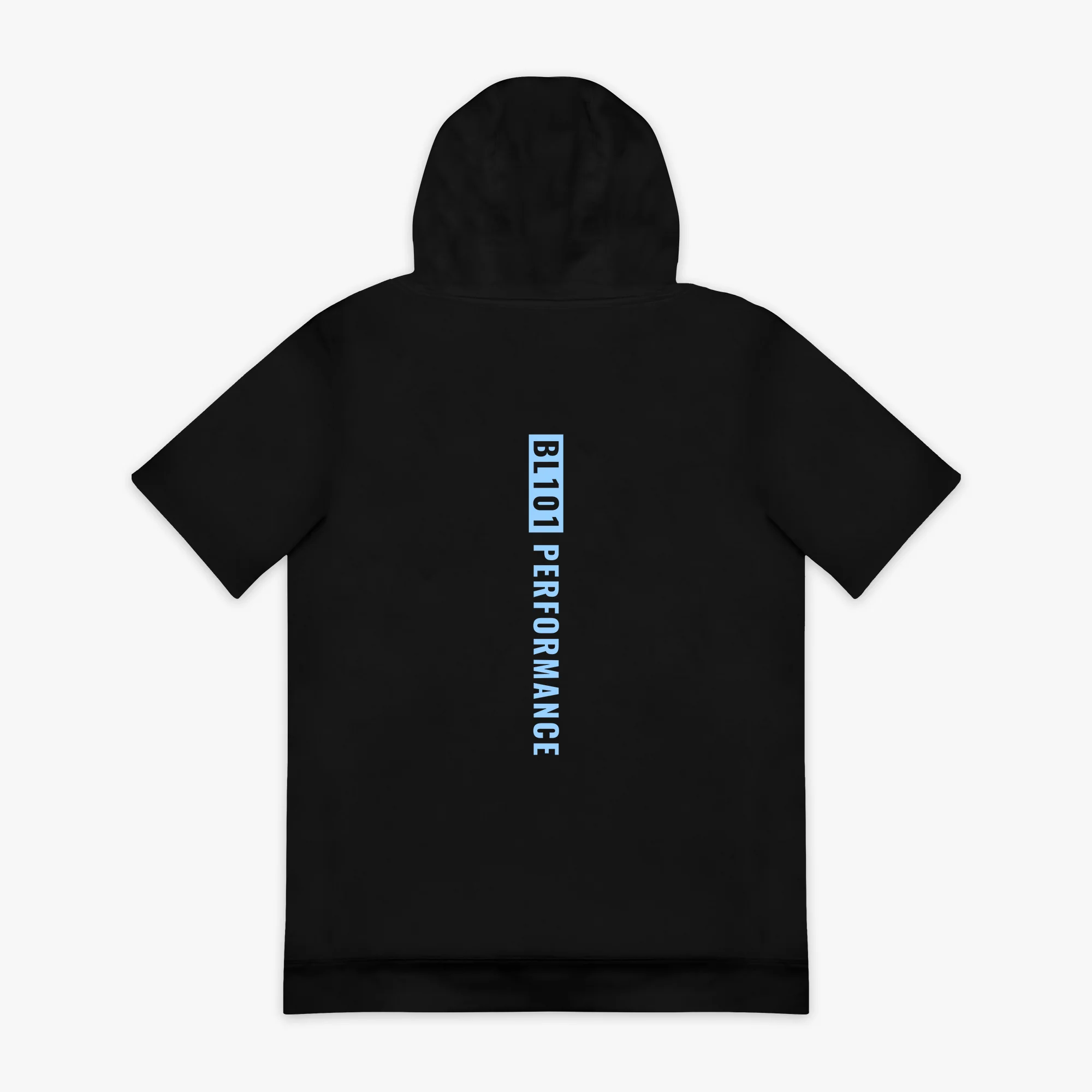 BSBL-SZN Short Sleeve Hoodie V2 - Black/Light Blue - Image 2