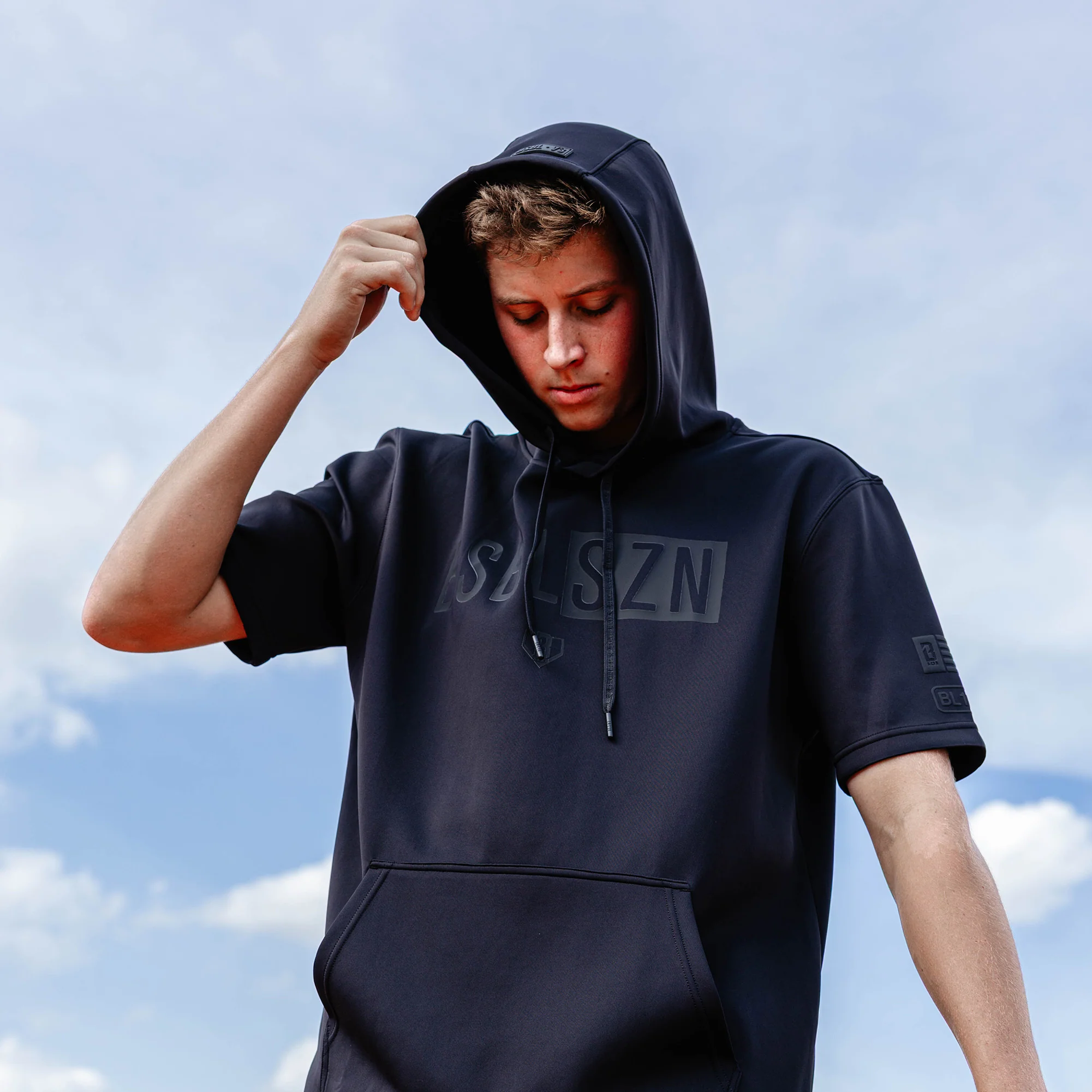 BSBL-SZN Short Sleeve Hoodie V3 - Blackout - Image 3