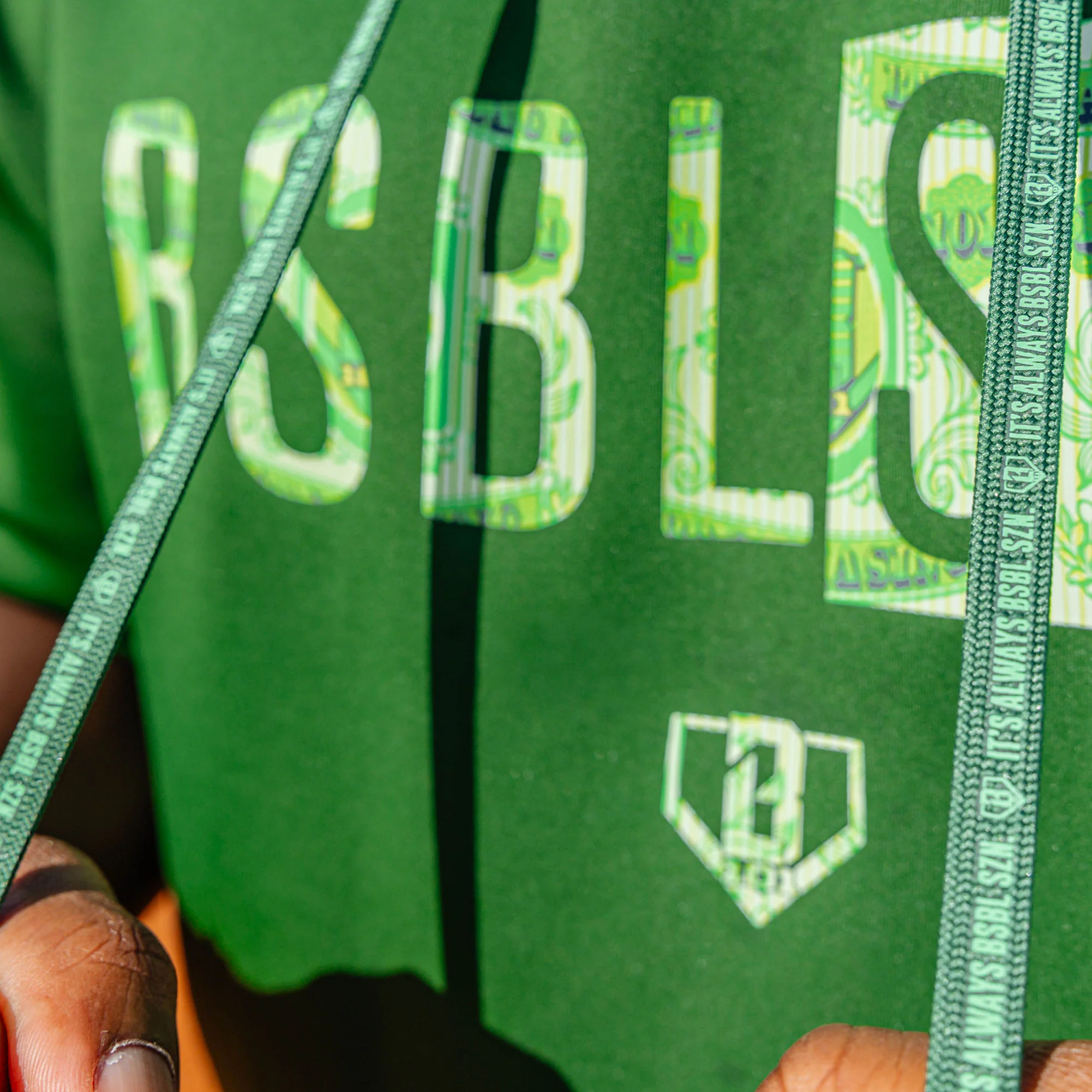 BSBL-SZN Short Sleeve Hoodie V3 - Dark Green/Bag Chaser - Image 7