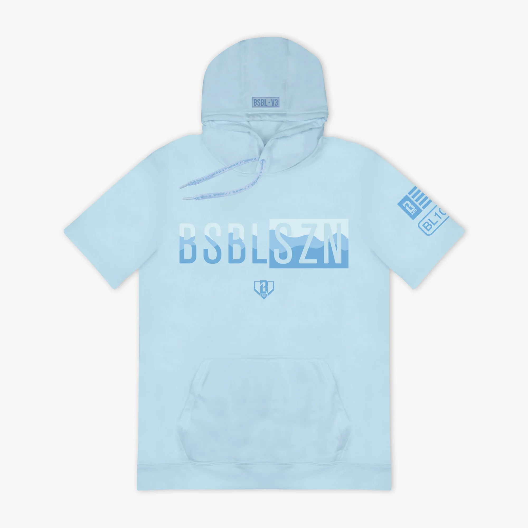 BSBL-SZN Short Sleeve Hoodie V3 - Powder Blue/Wavy