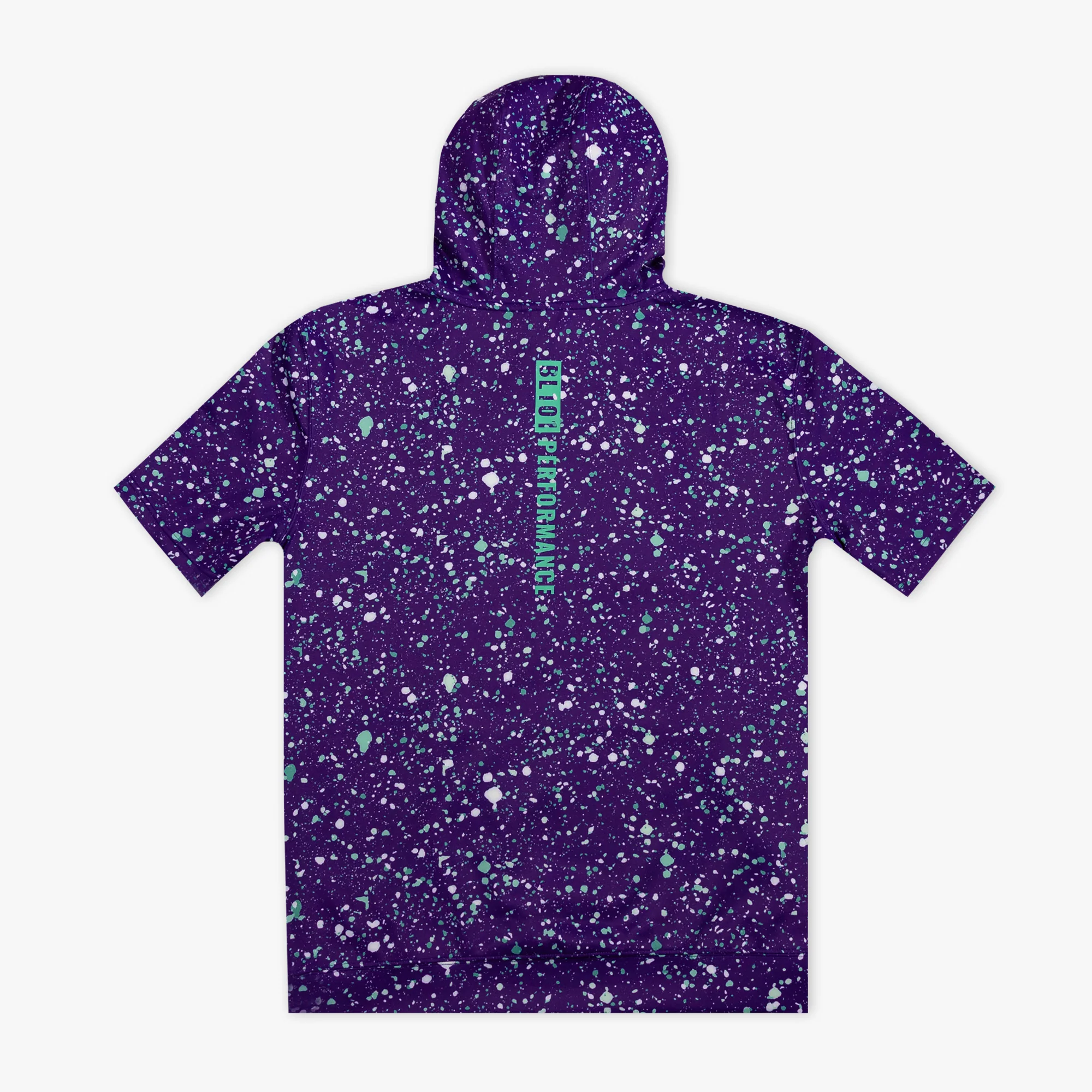 BSBL-SZN Youth Short Sleeve Hoodie V3 - Splatter Purple/Teal - Image 2