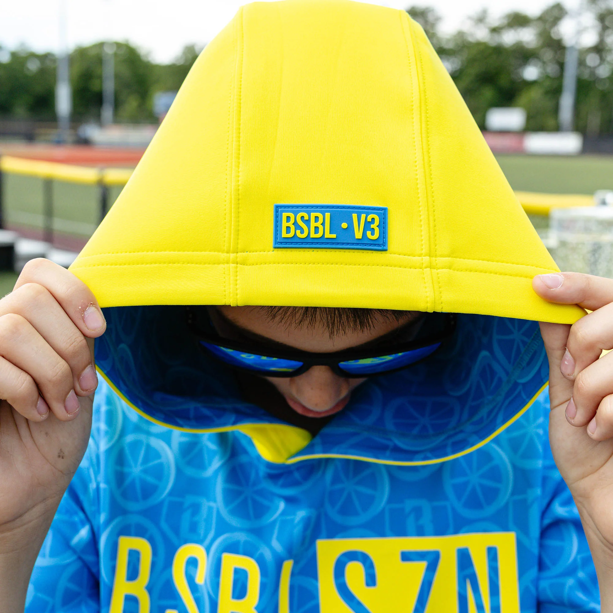 BSBL-SZN Short Sleeve Youth Hoodie V3 - Blue Blast - Image 7