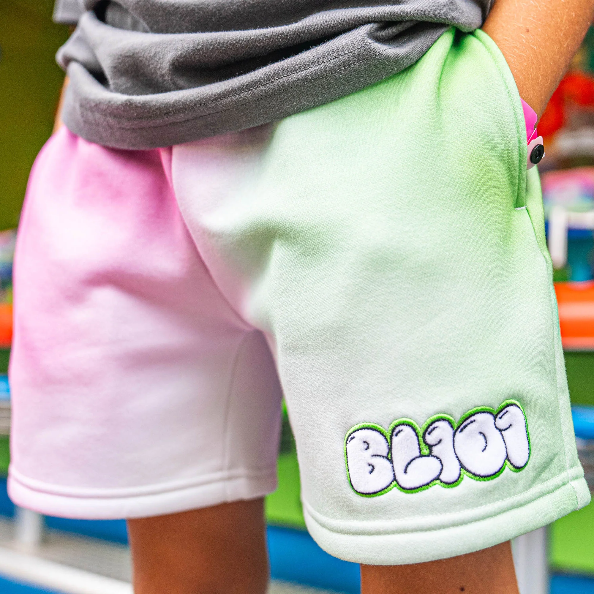 Cotton Candy Youth Sweatshorts - Sour Apple - Image 2