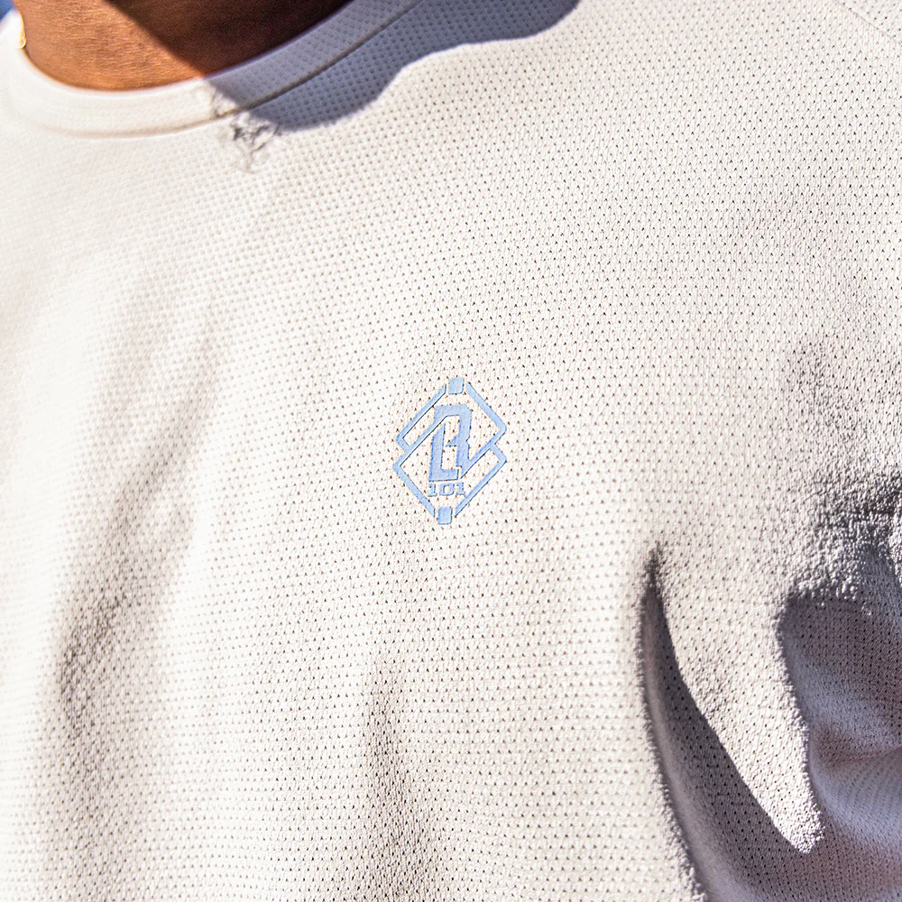 Diamond Tech Youth Tee - Bone/Light Blue - Image 3