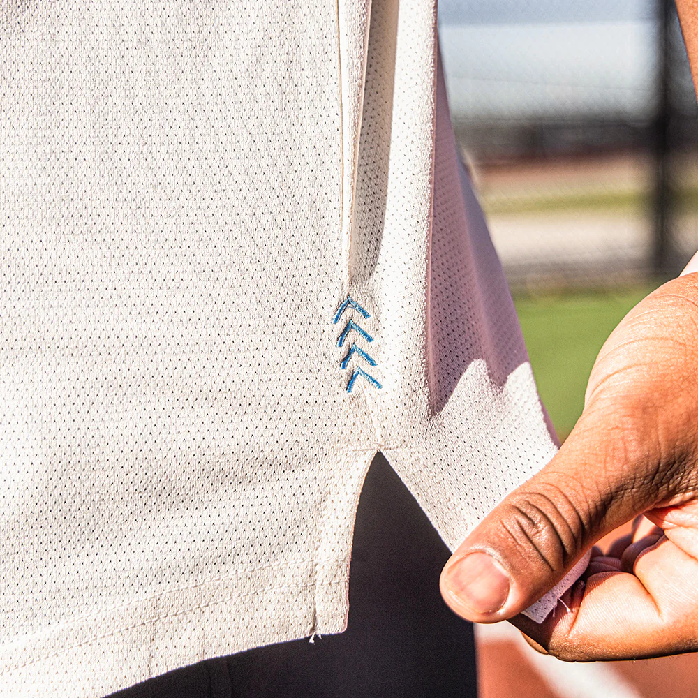 Diamond Tech Youth Tee - Bone/Light Blue - Image 4