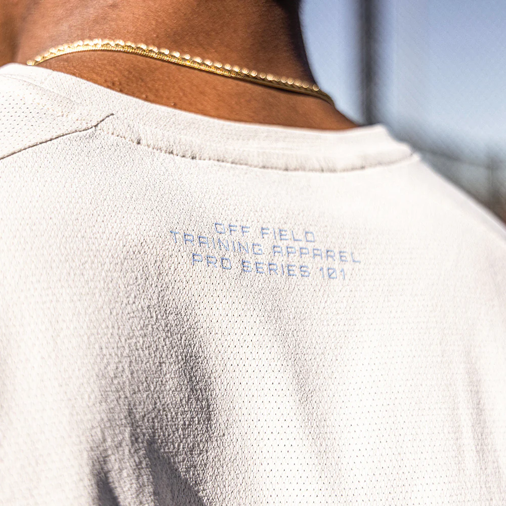 Diamond Tech Youth Tee - Bone/Light Blue - Image 5