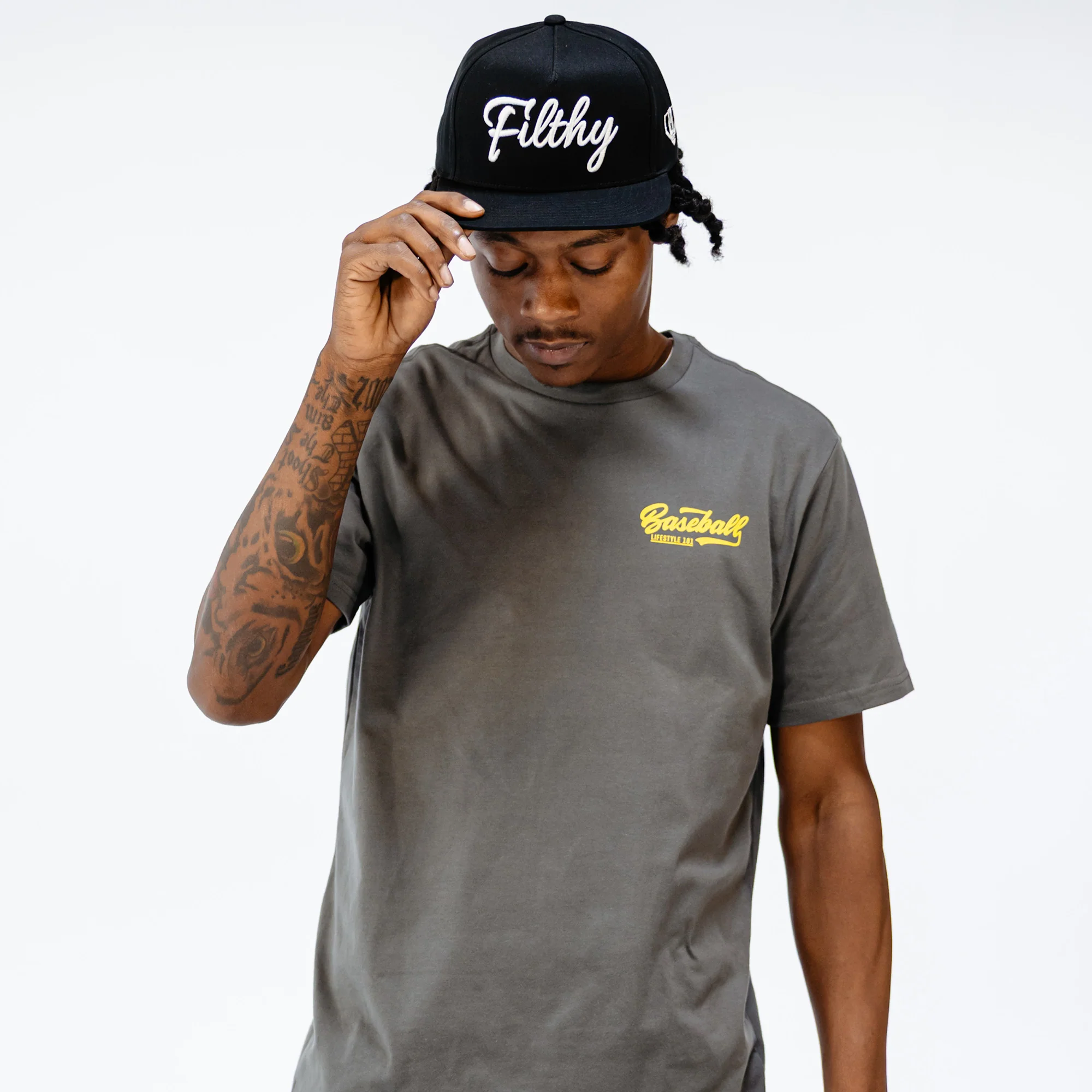 Established Tee - Charcoal/BL Yellow - Image 3