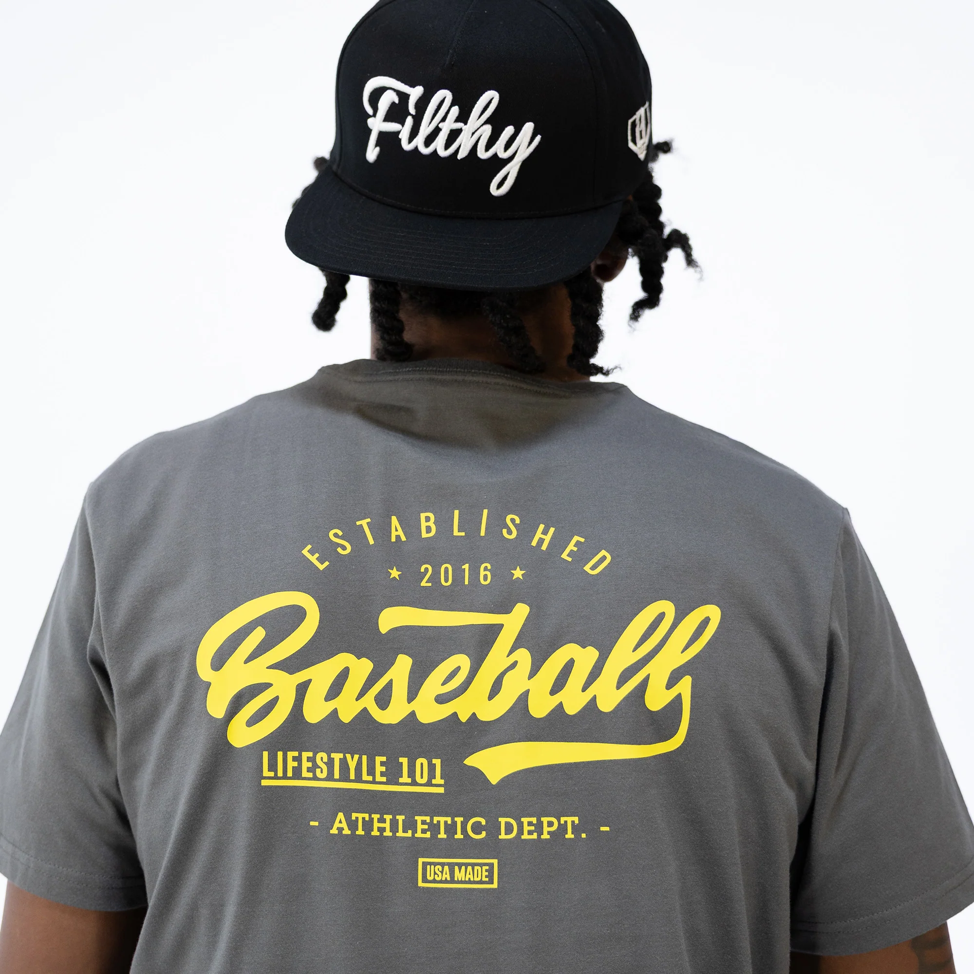 Established Tee - Charcoal/BL Yellow - Image 4