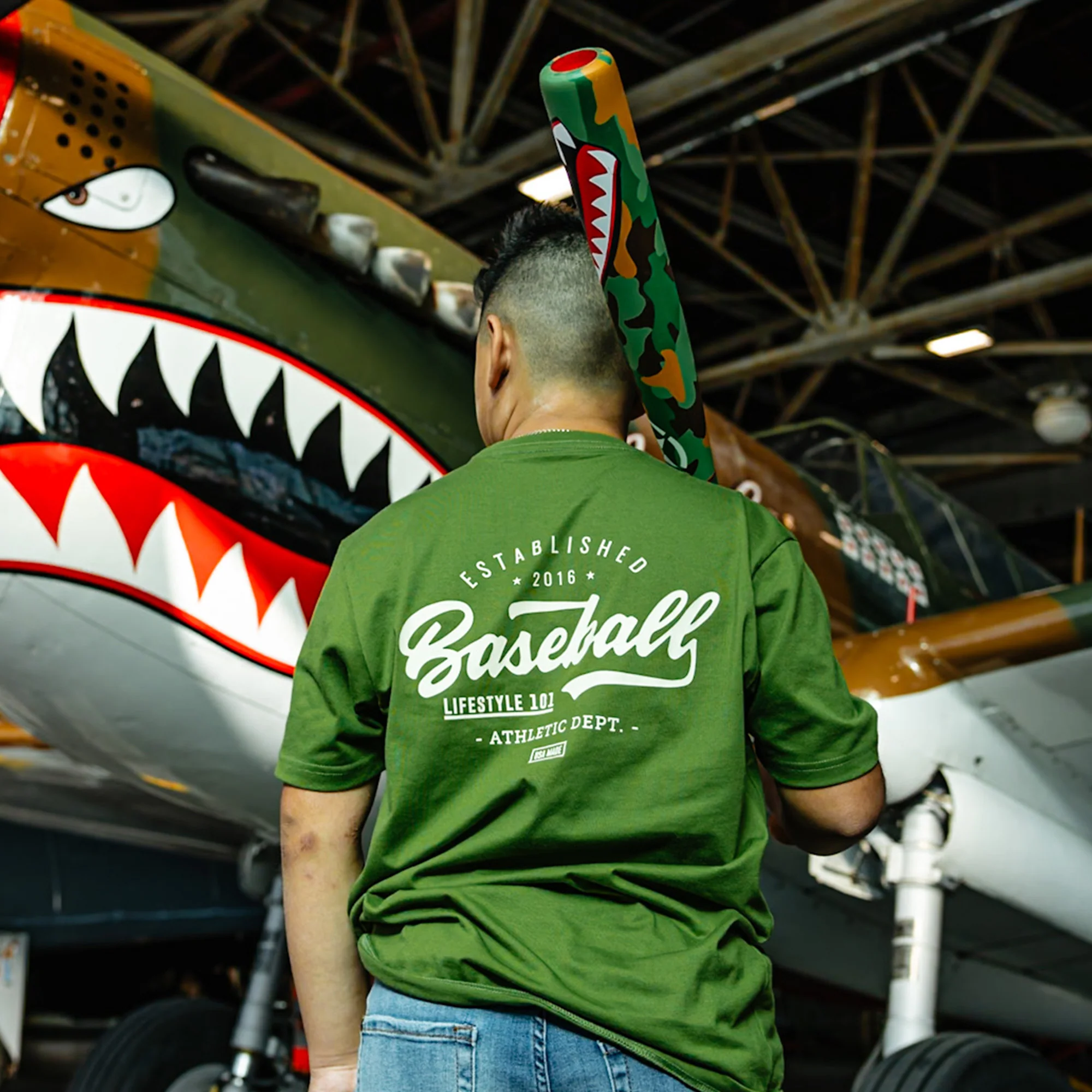 Established Youth Tee - Green/Bone - Image 7