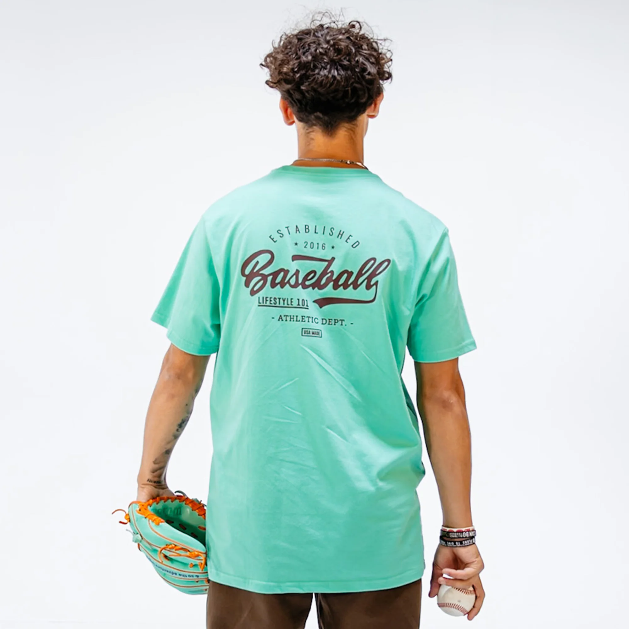 Established Tee - Mint/Brown - Image 3