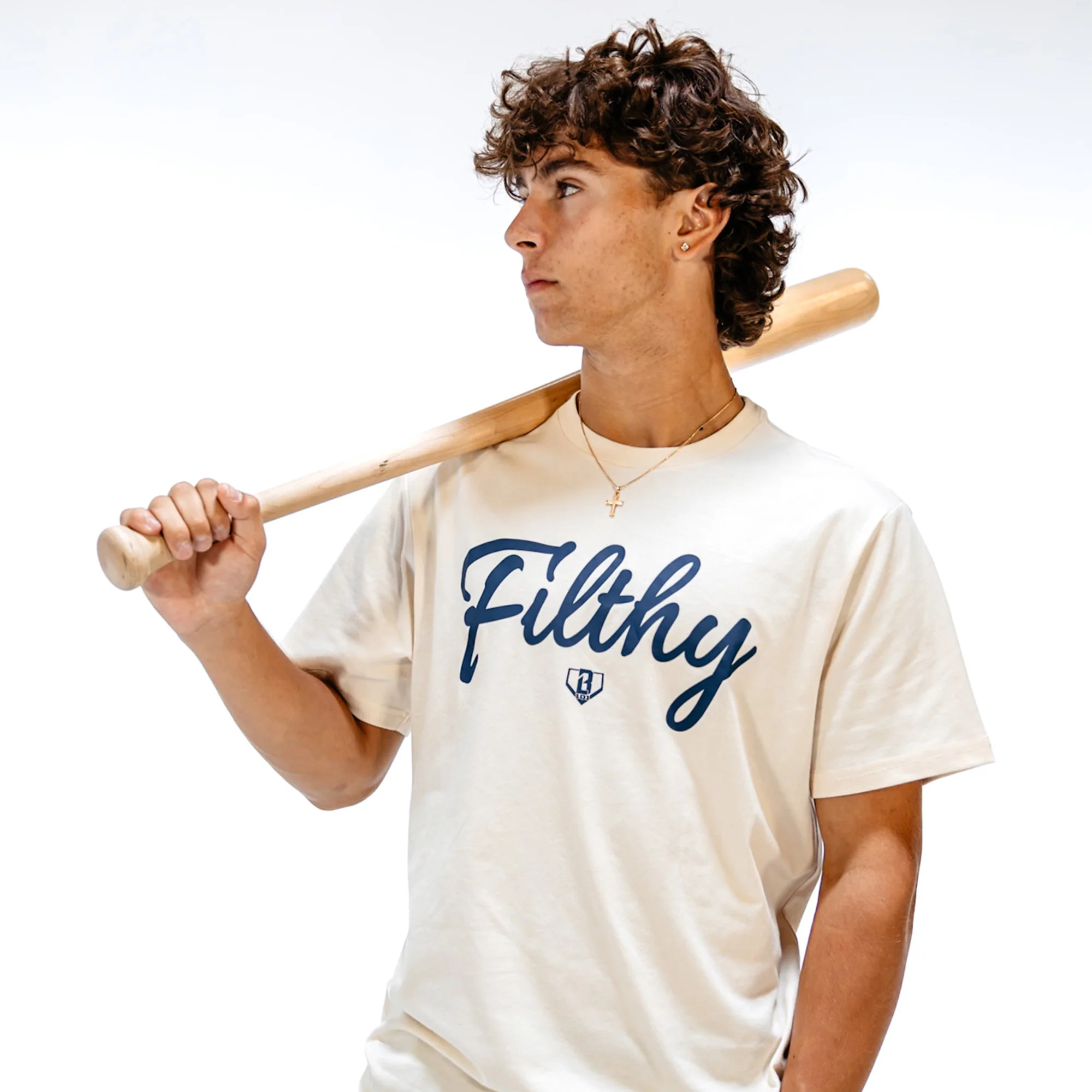 Filthy Tee - Bone/Navy - Image 2