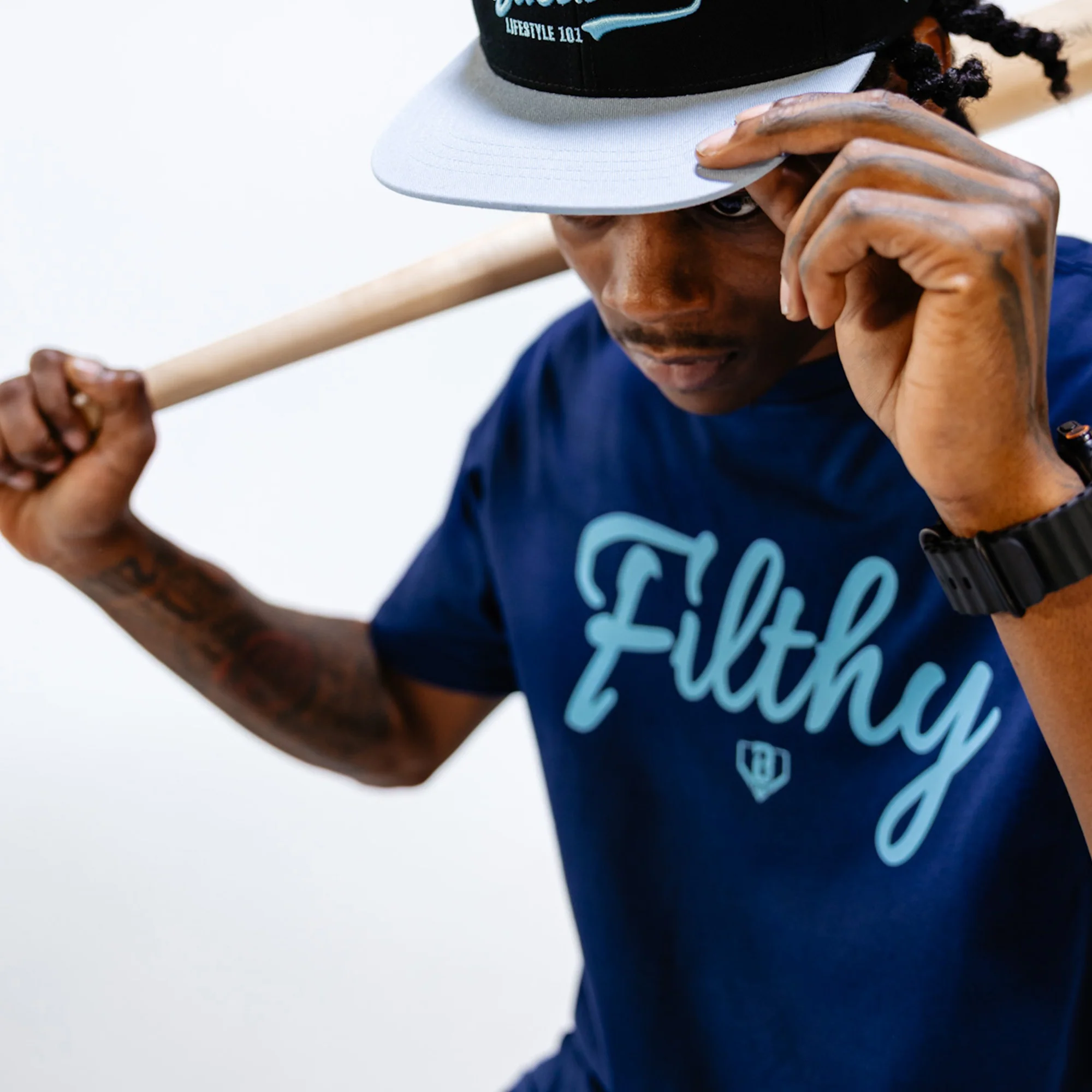 Filthy Tee - Navy/BL Blue - Image 3