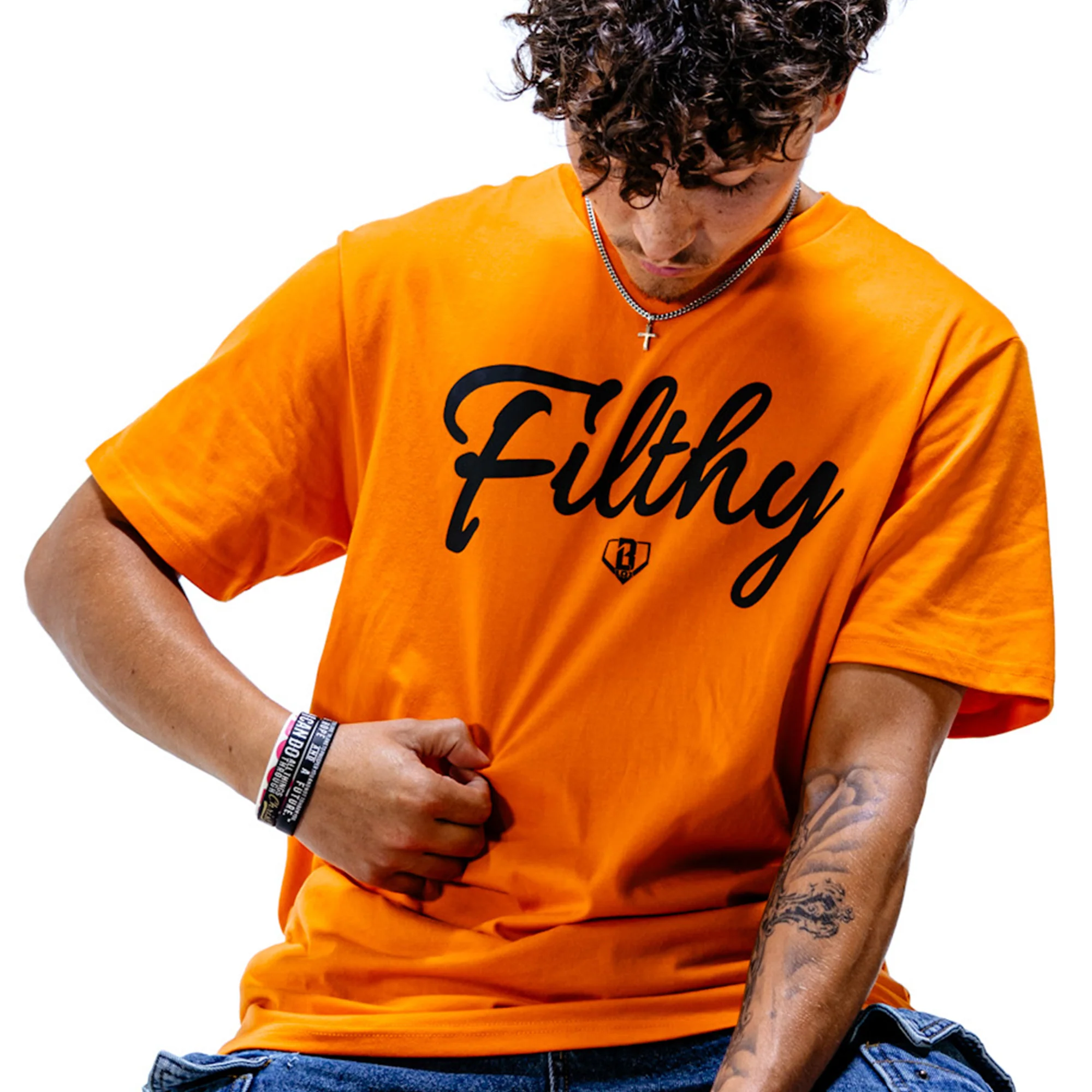 Filthy Tee - Orange/Black - Image 3