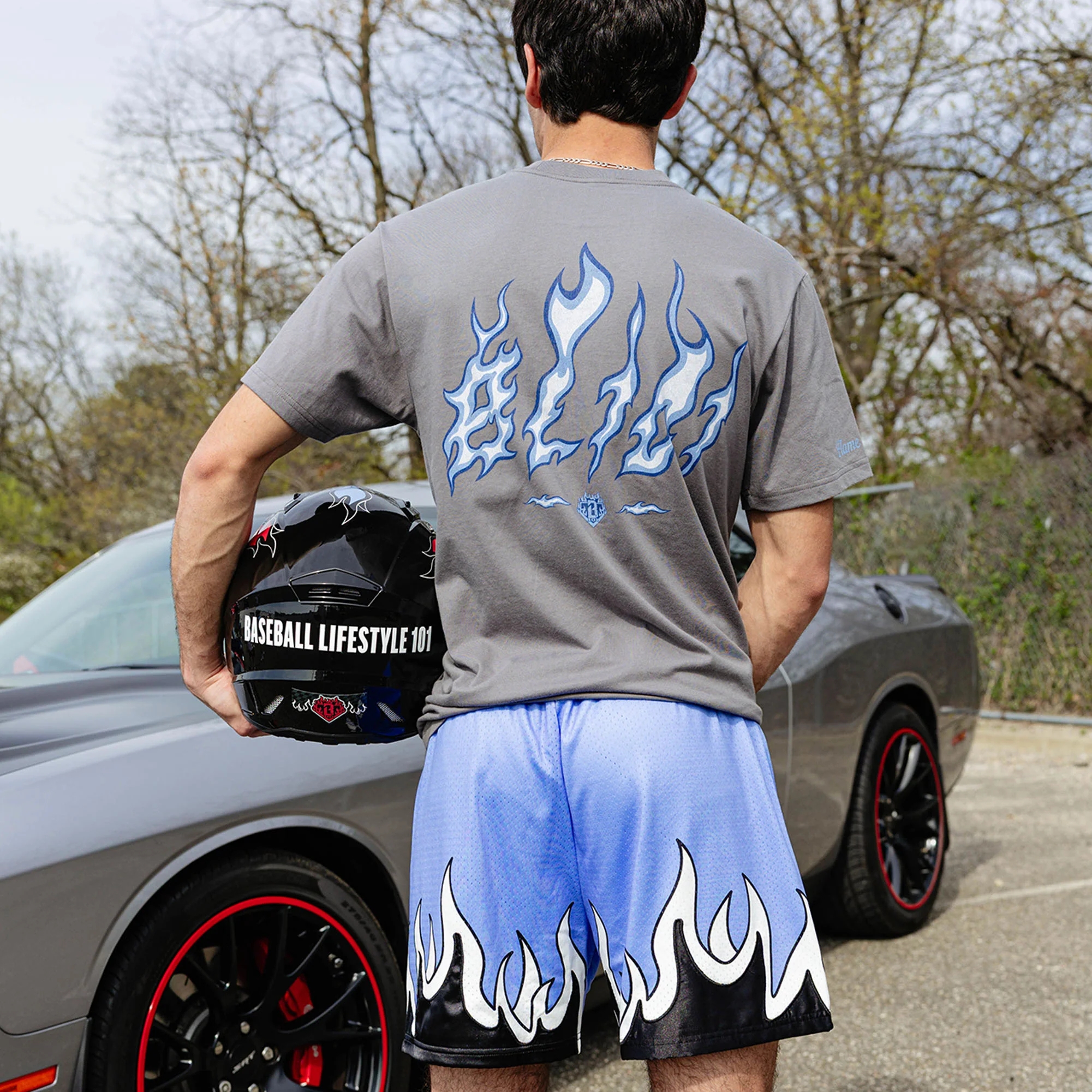 Flame Shorts - Blue - Image 4