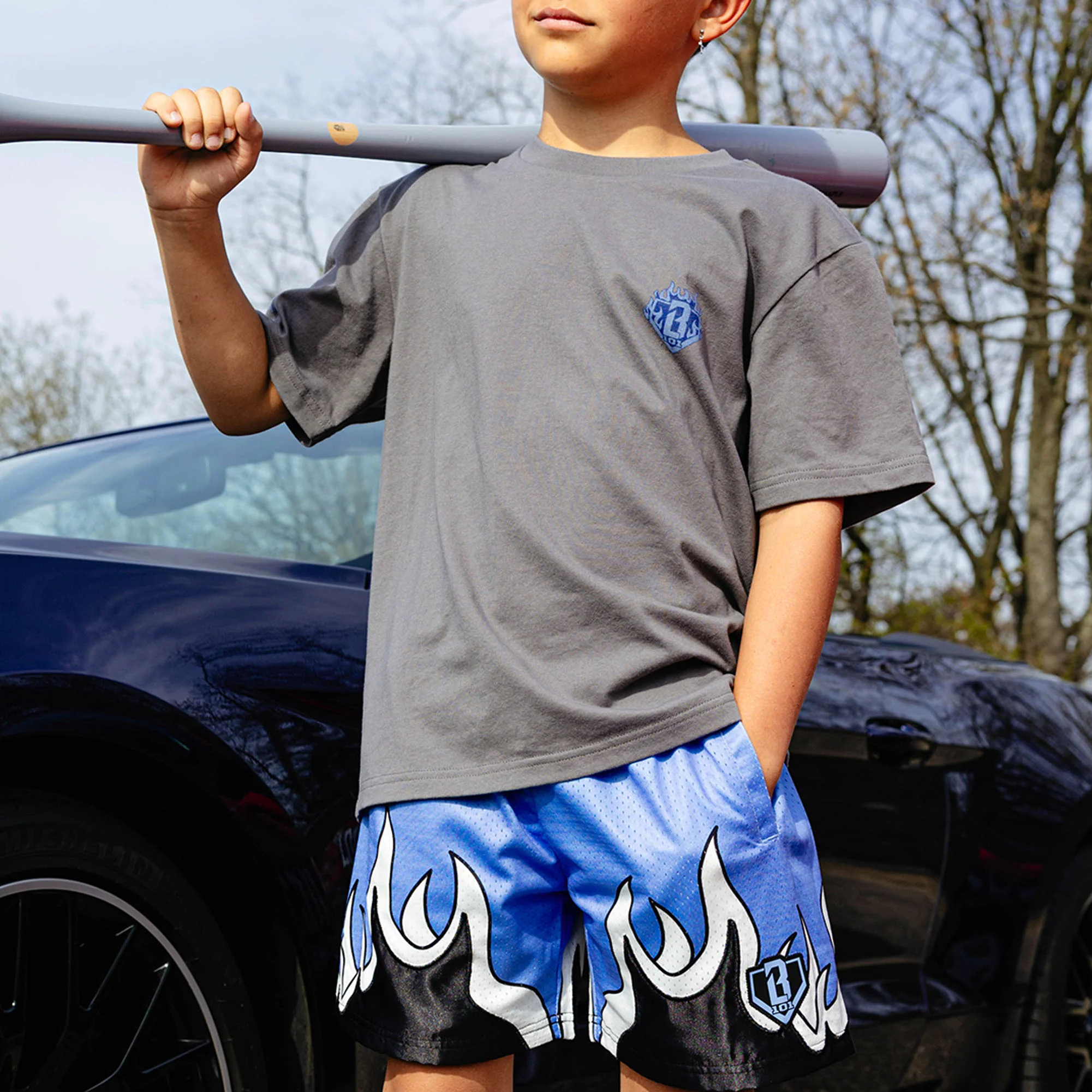 Flame Youth Shorts - Blue - Image 3