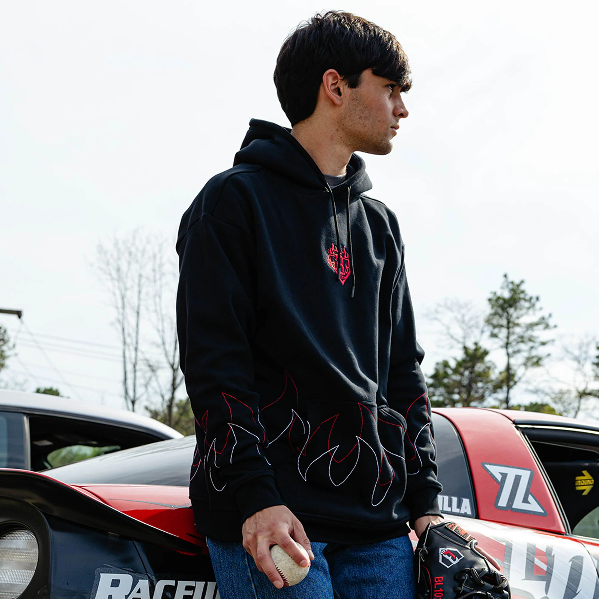 Flames Stitched Hoodie - Image 5