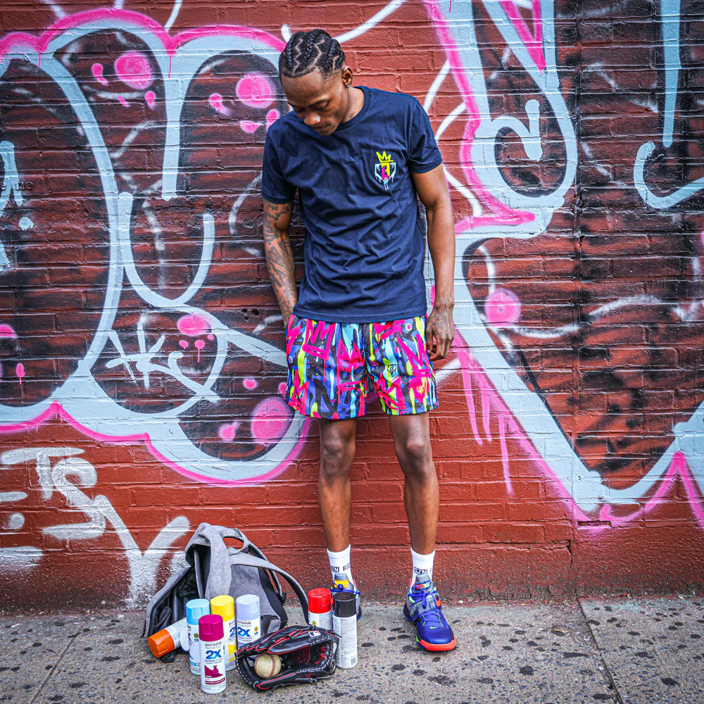 Graffiti Crown Tee - Navy - Image 3