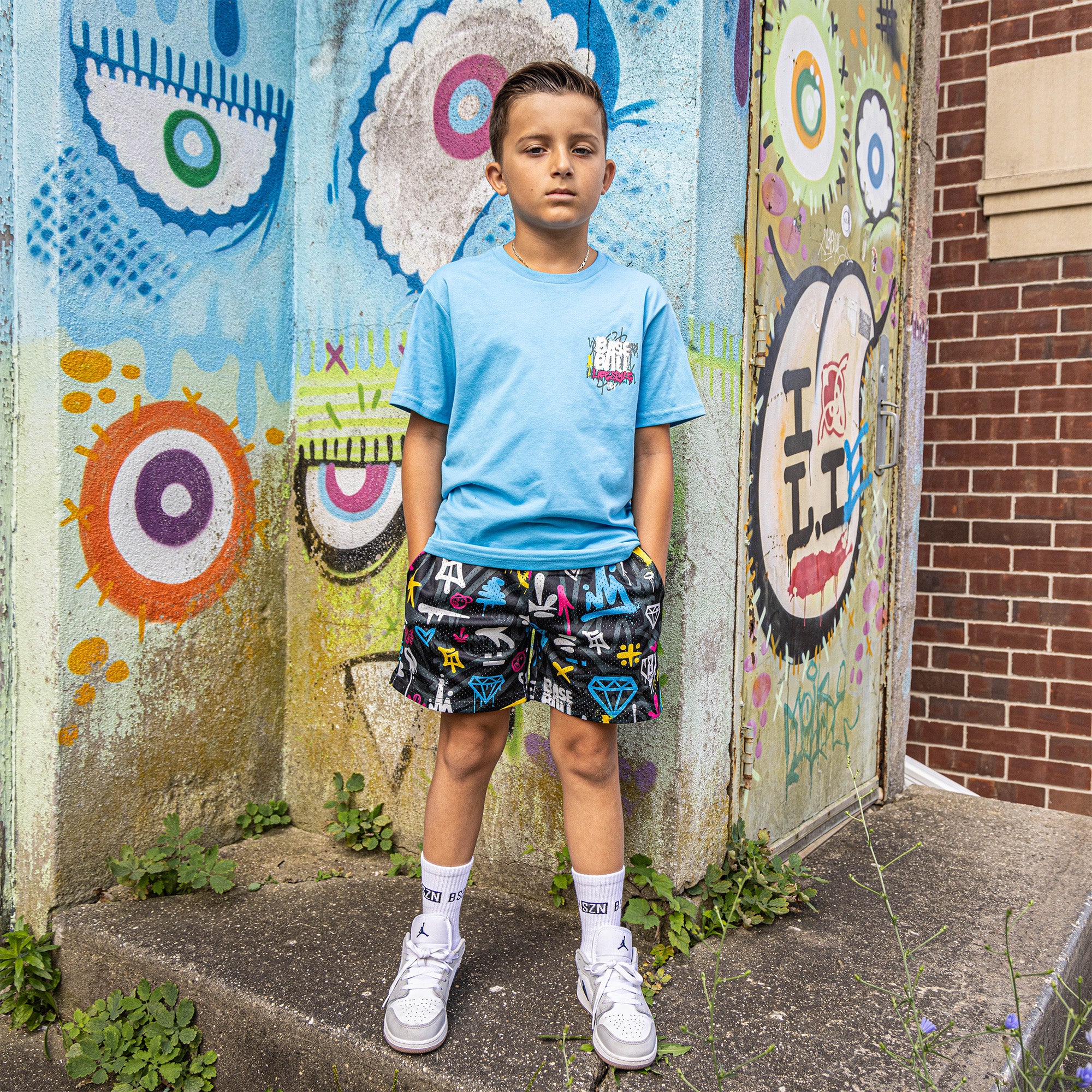 Graffiti Drip Youth Shorts - Image 2