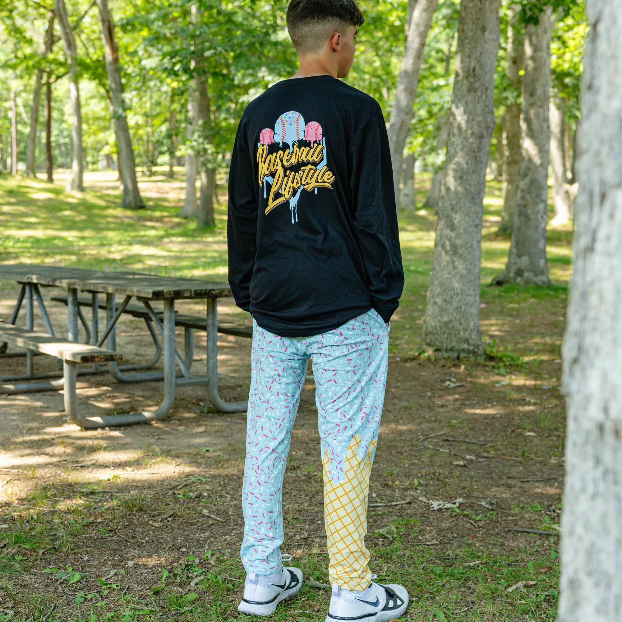 Ice Cream Pajama Pants - Cotton Candy Blue - Image 6