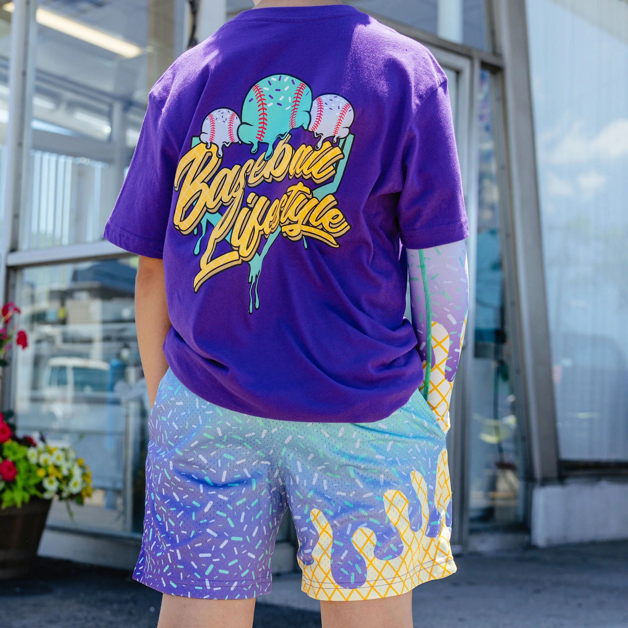 Ice Cream Youth Shorts - Galaxy Grape - Image 4