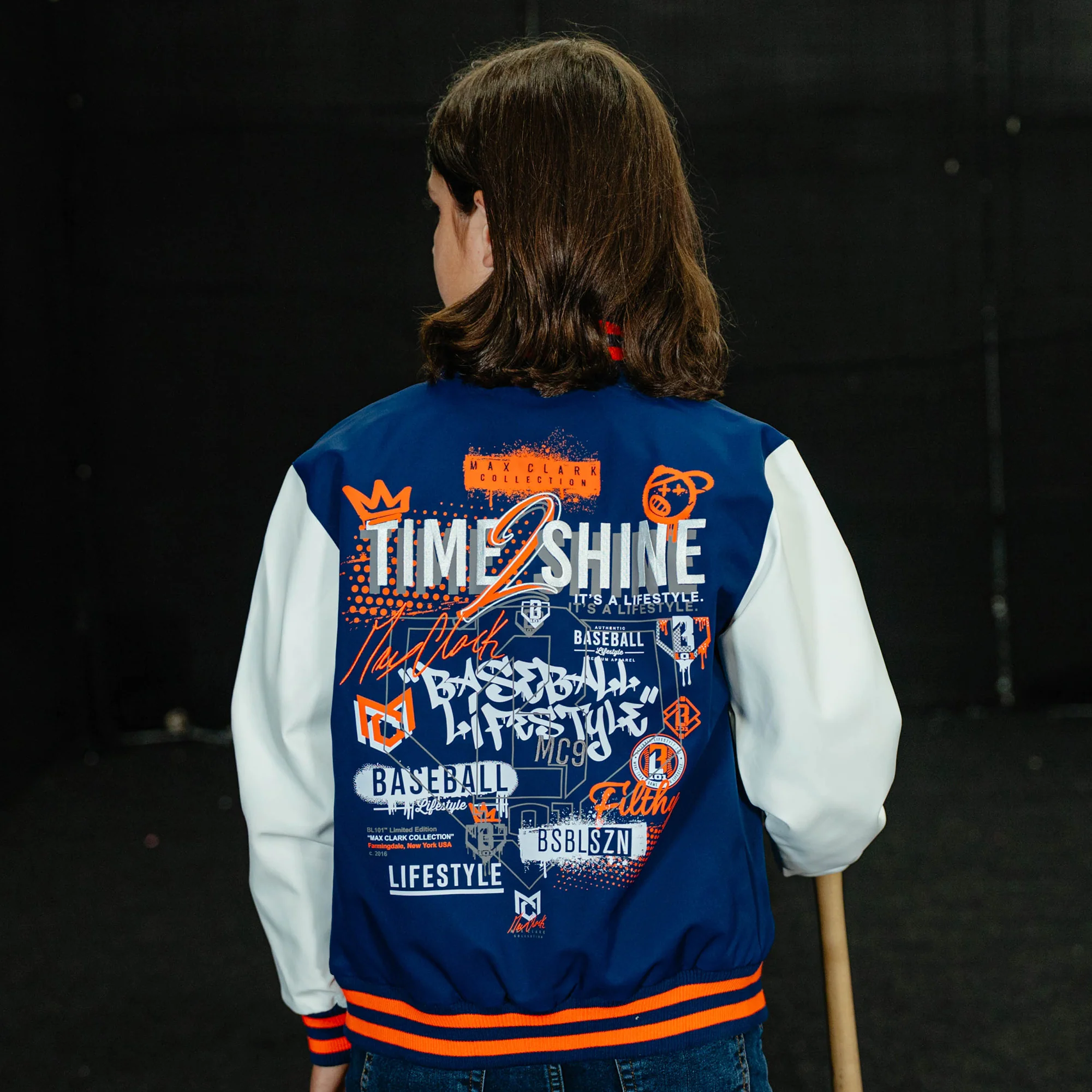 Max Clark Youth Bomber - Navy - Image 3