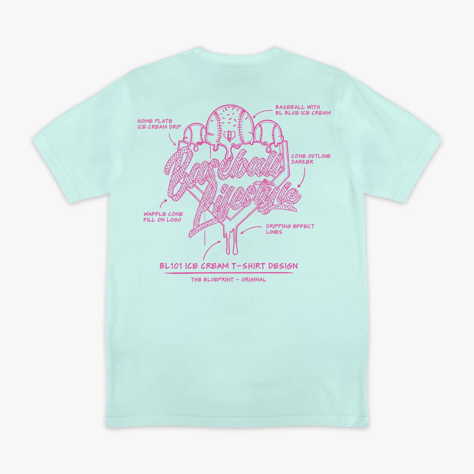OG Ice Cream Design Tee - Light Blue