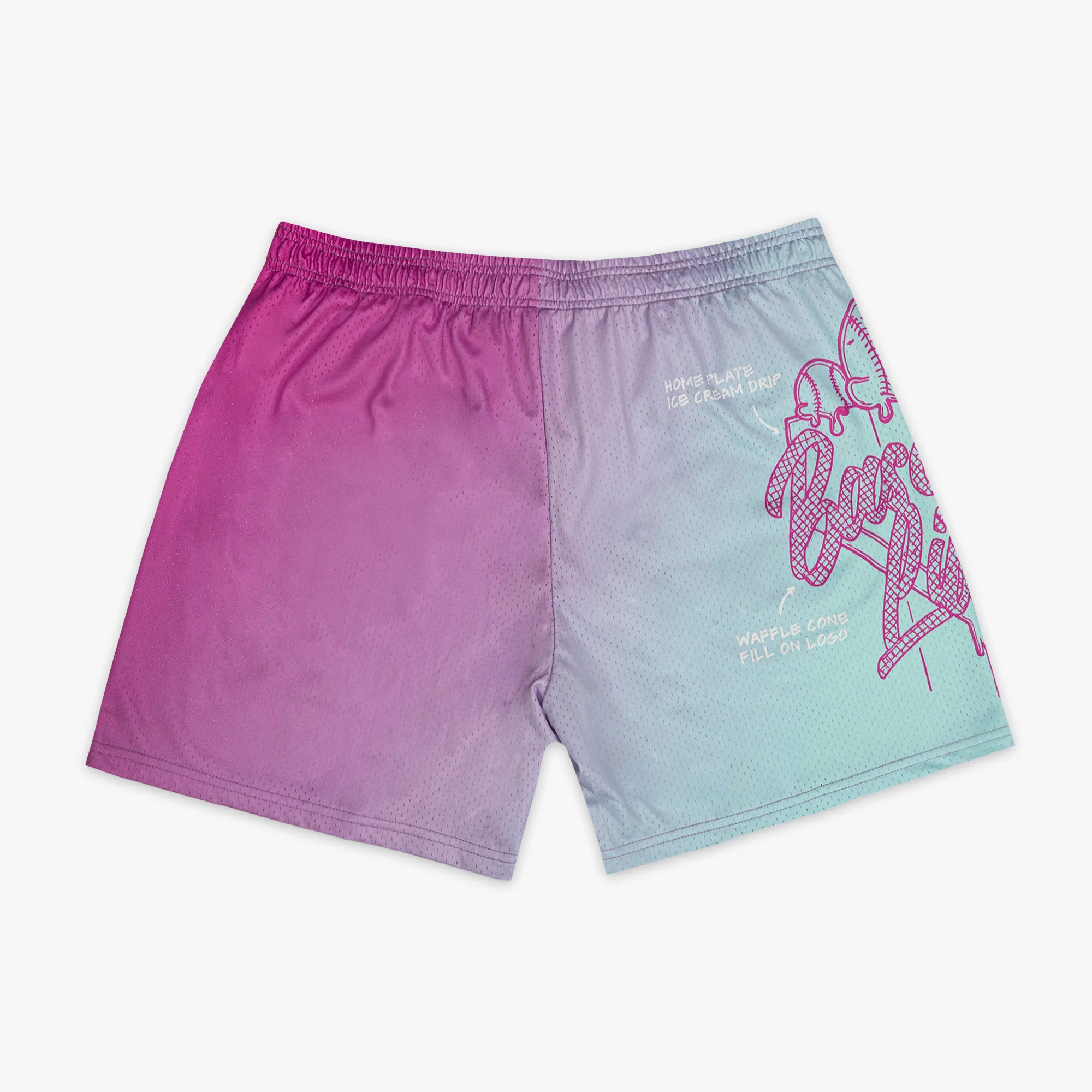 OG Ice Cream Design Youth Shorts - Light Blue - Image 2
