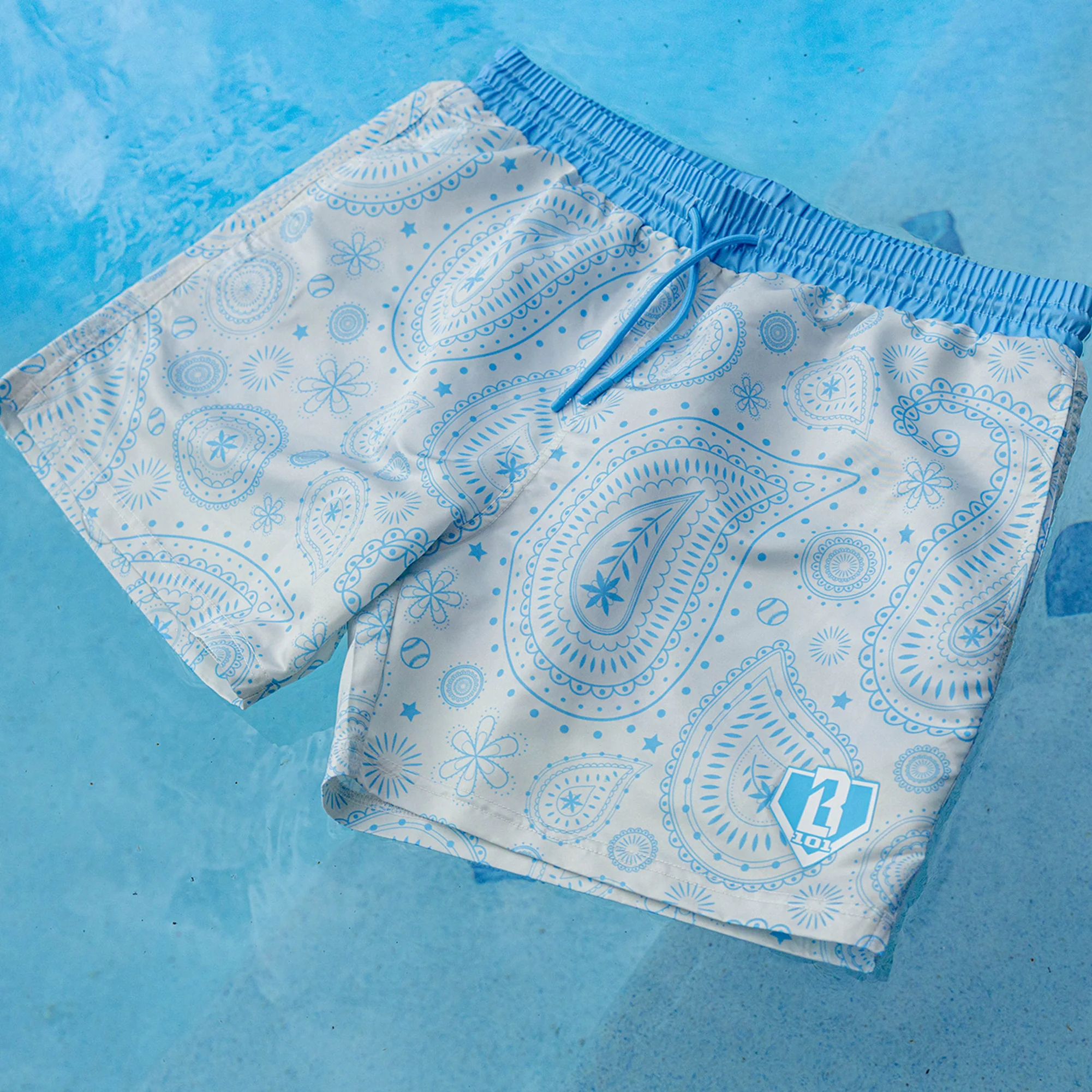 Paisley Swim Trunks - Gray - Image 4