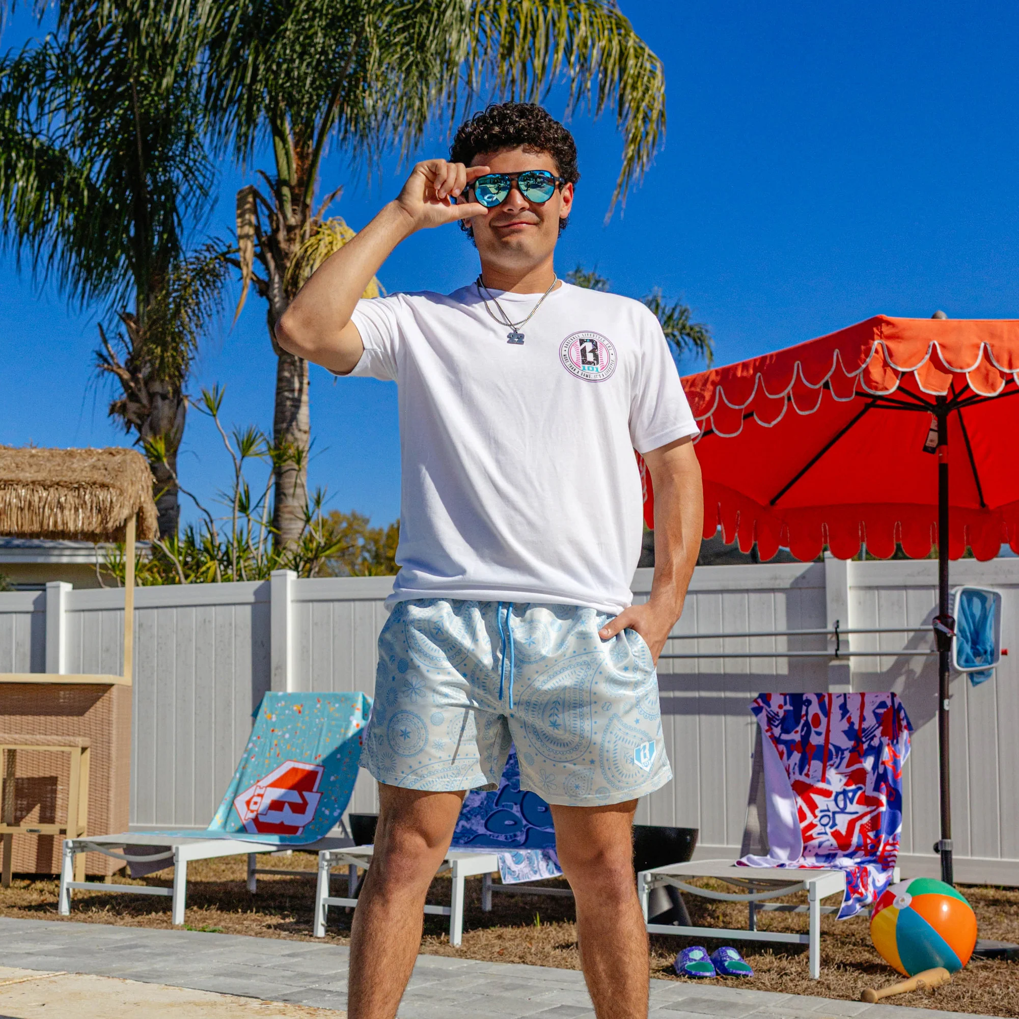 Paisley Swim Trunks - Gray - Image 5