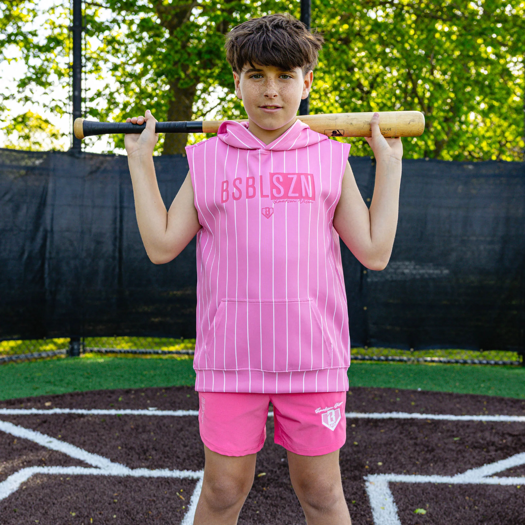 Pro Series Youth Shorts V2 With Liner - Pink Pinstripes - Image 3