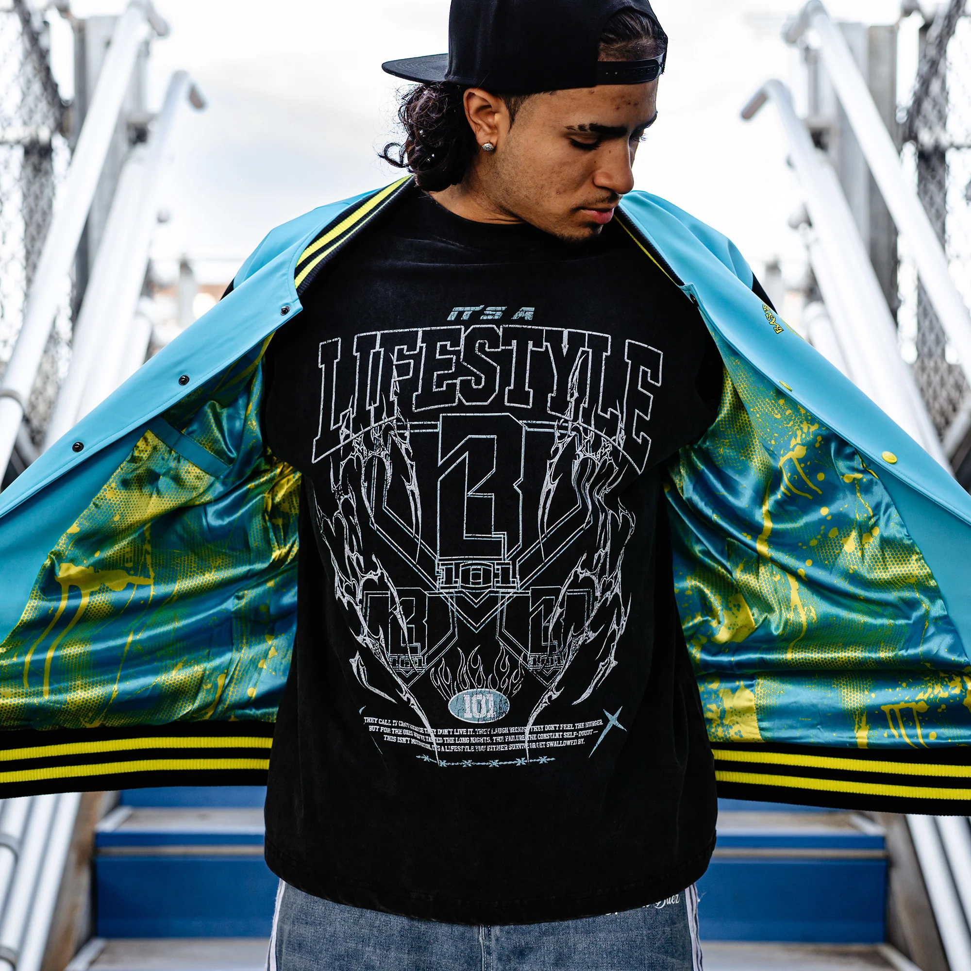 Retro Graffiti Bomber Jacket - Image 5