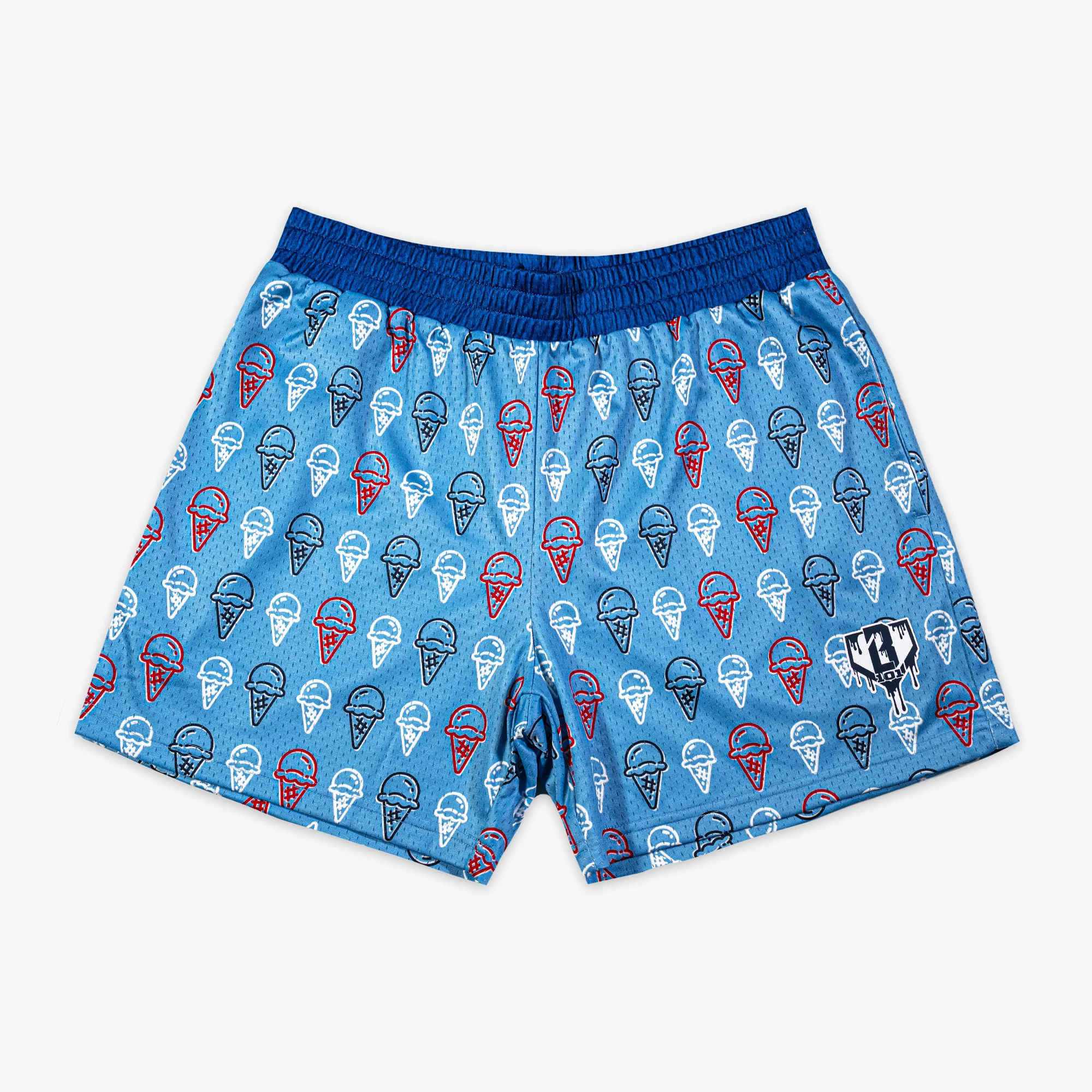 Scoops Ice Cream Youth Shorts - Light Blue