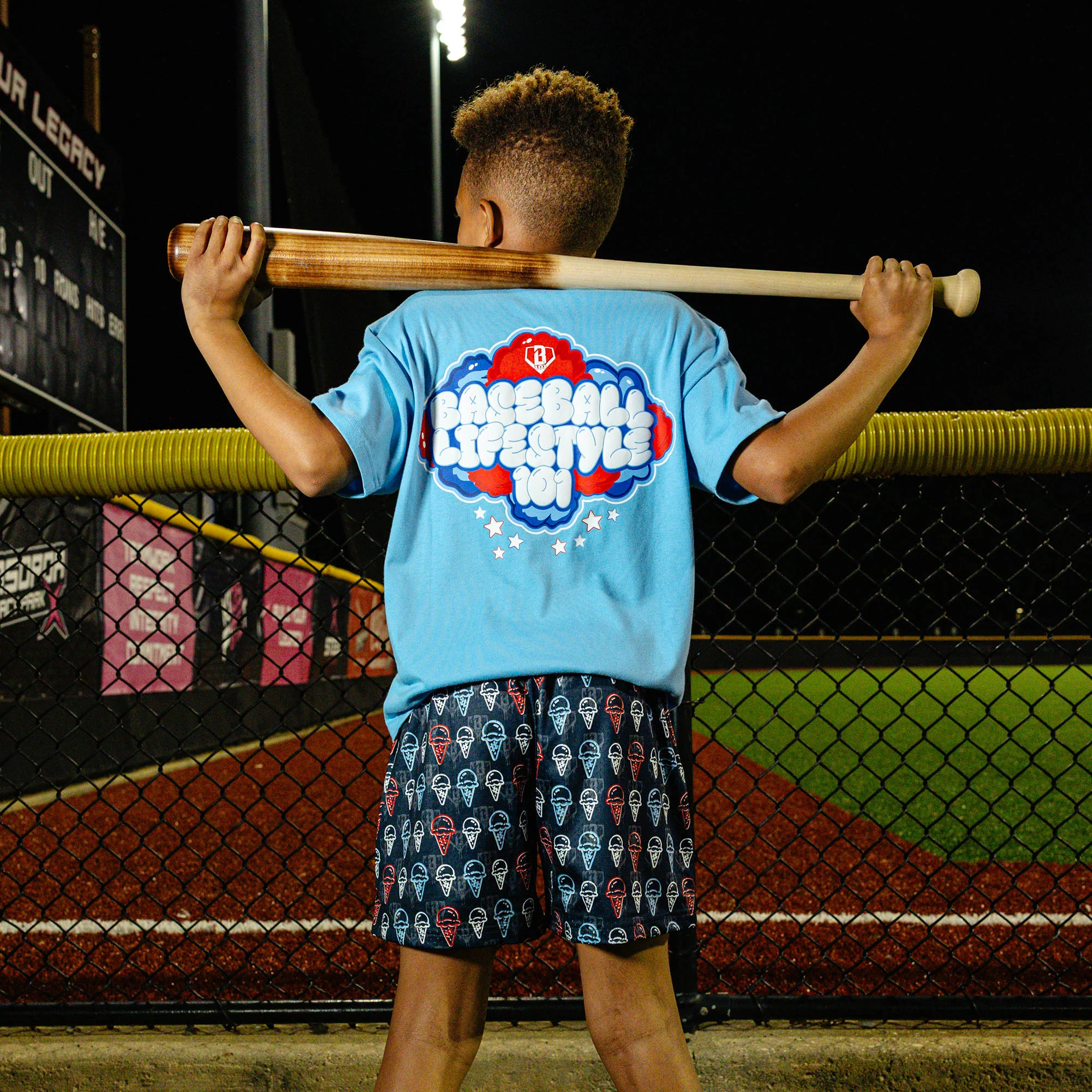 Scoops Ice Cream Youth Shorts - Navy - Image 4