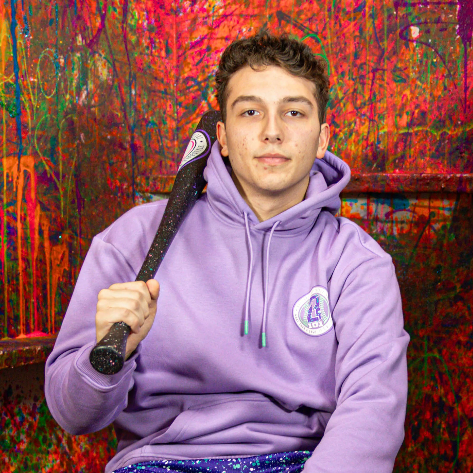 Splatter Hoodie - Purple - Image 4