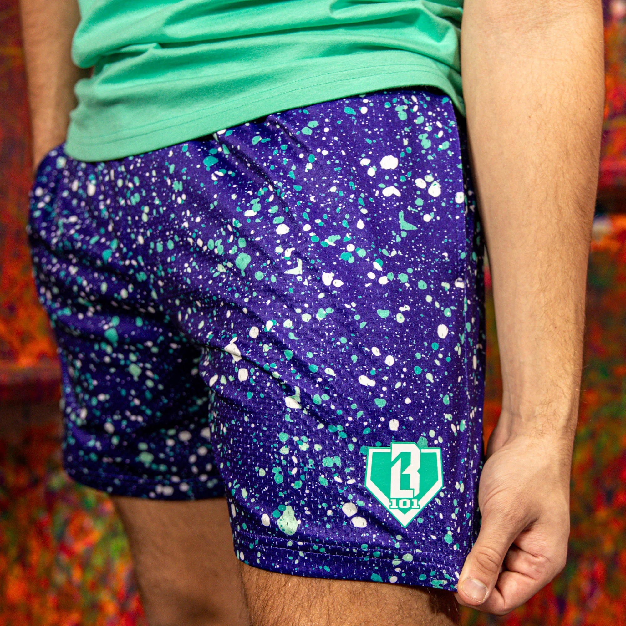 Splatter Shorts - Purple - Image 2