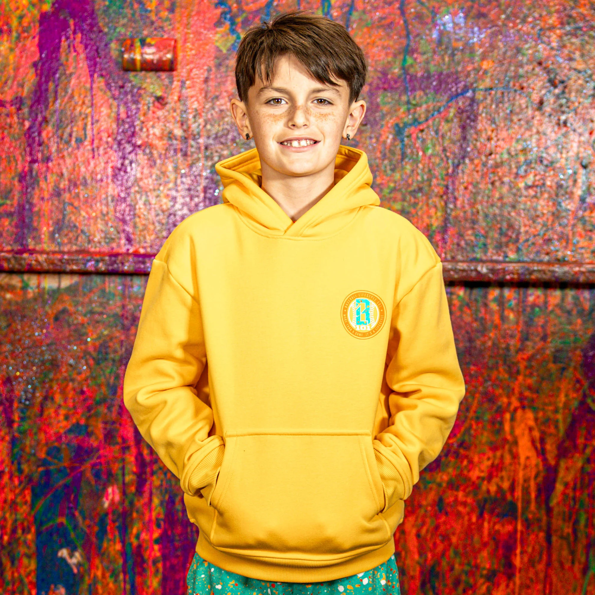 Splatter Youth Hoodie - Orange - Image 4