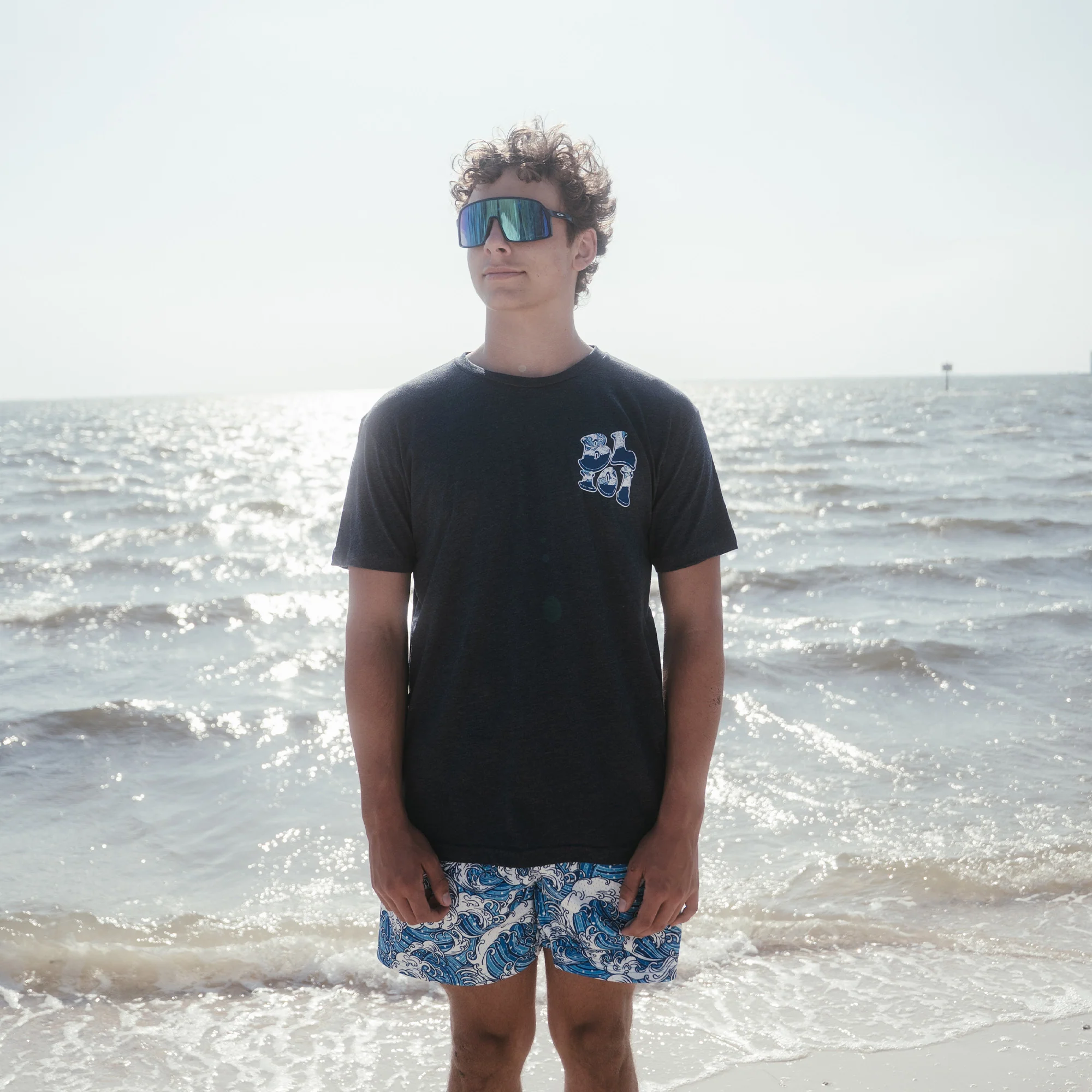 Wave Youth Tee - Navy - Image 5